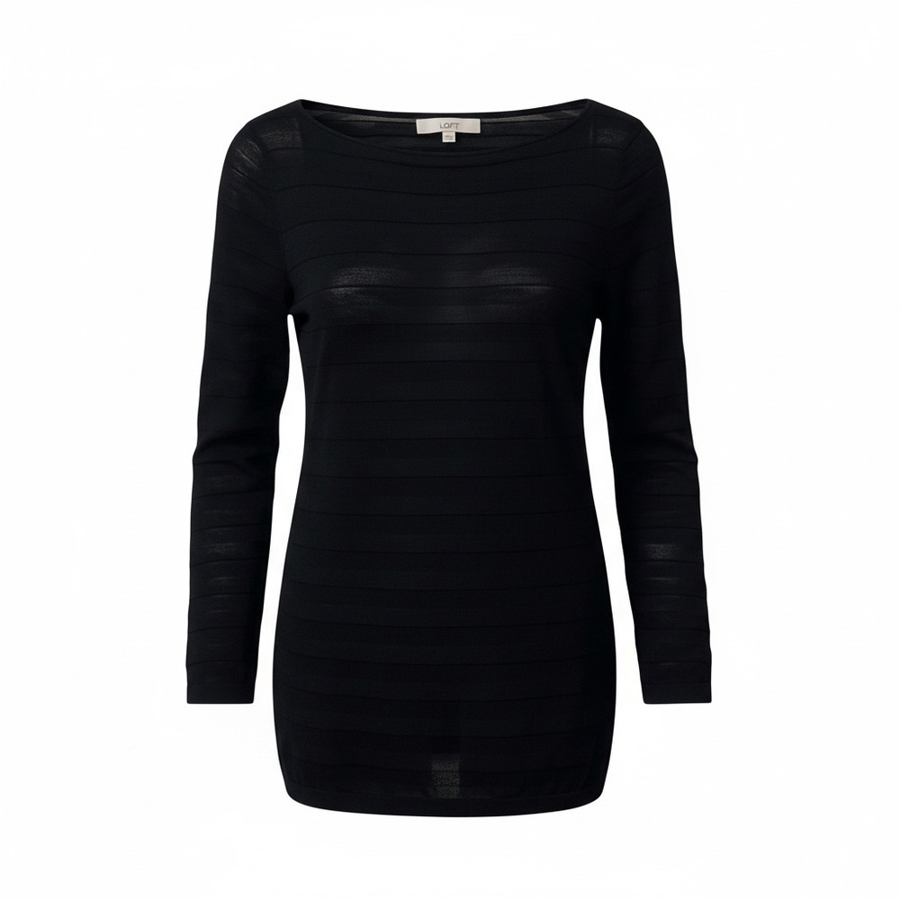 Nwt loft black stripe top, medium 🔵